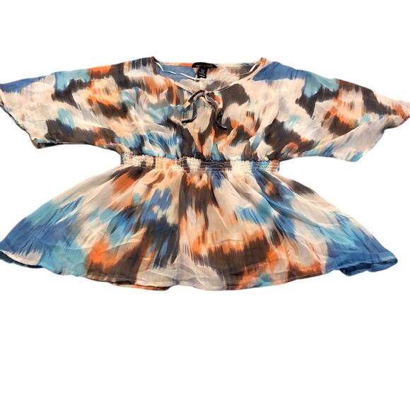 H&M Sheer multicolor Blouse Woman Size 6 - Picture 3 of 8